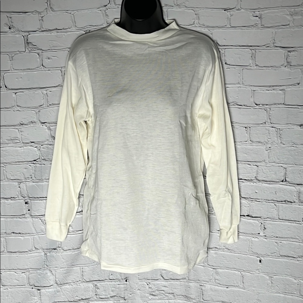 Cream Long Sleeve Tee with Soft Comfort